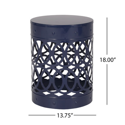 Outdoor Metal Large End Table, Modern Design Noble House
