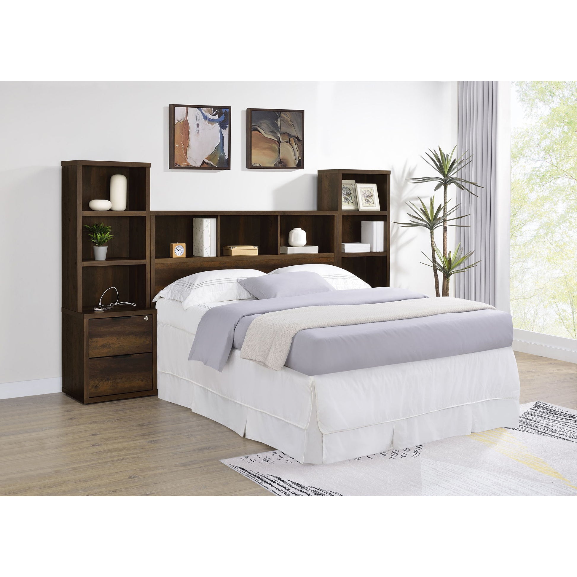 Geary - 3 Piece Bedroom Set With Bookcase Headboard Furniture Max