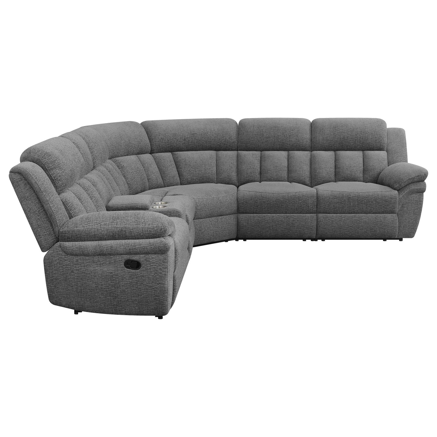 Divine - 6 Piece Reclining Sectional Sofa With Manual Recliners - Charcoal Furniture Max