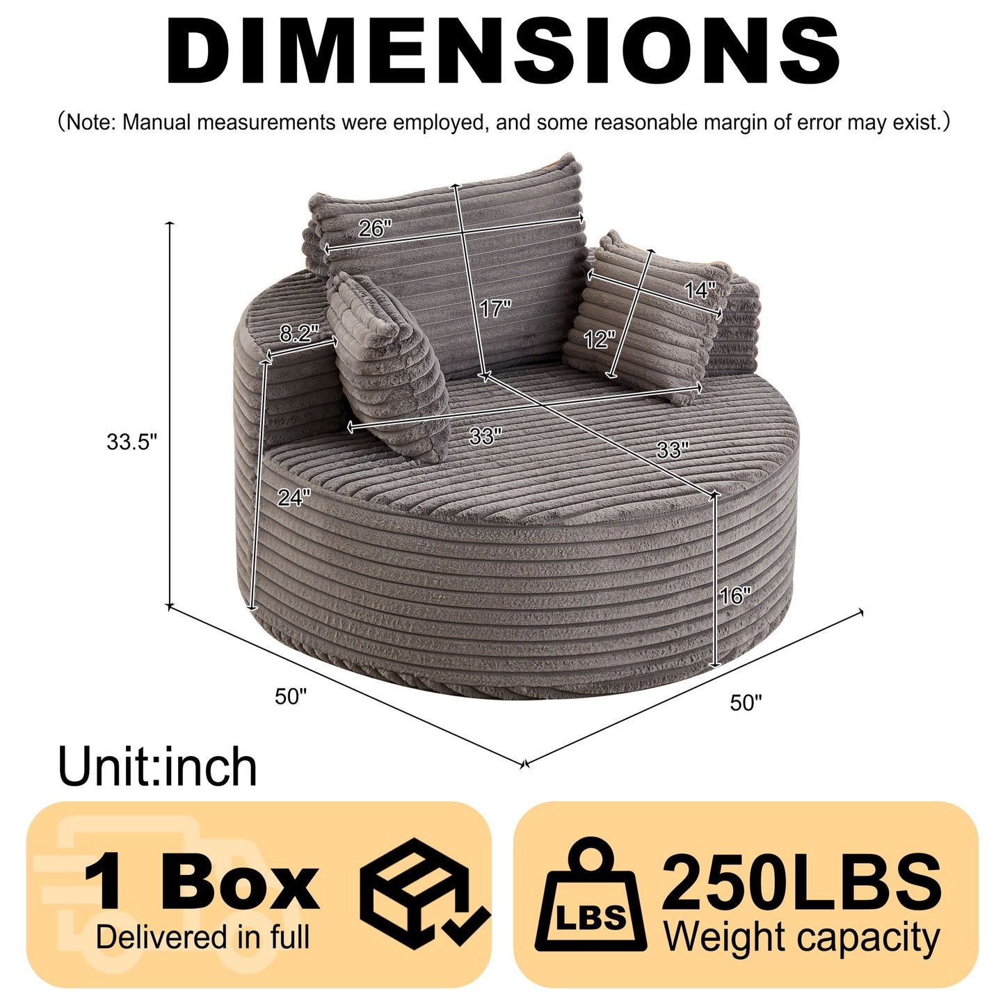 Modern Single Sofa With Backrest Pillow For Living Room Home Essentials