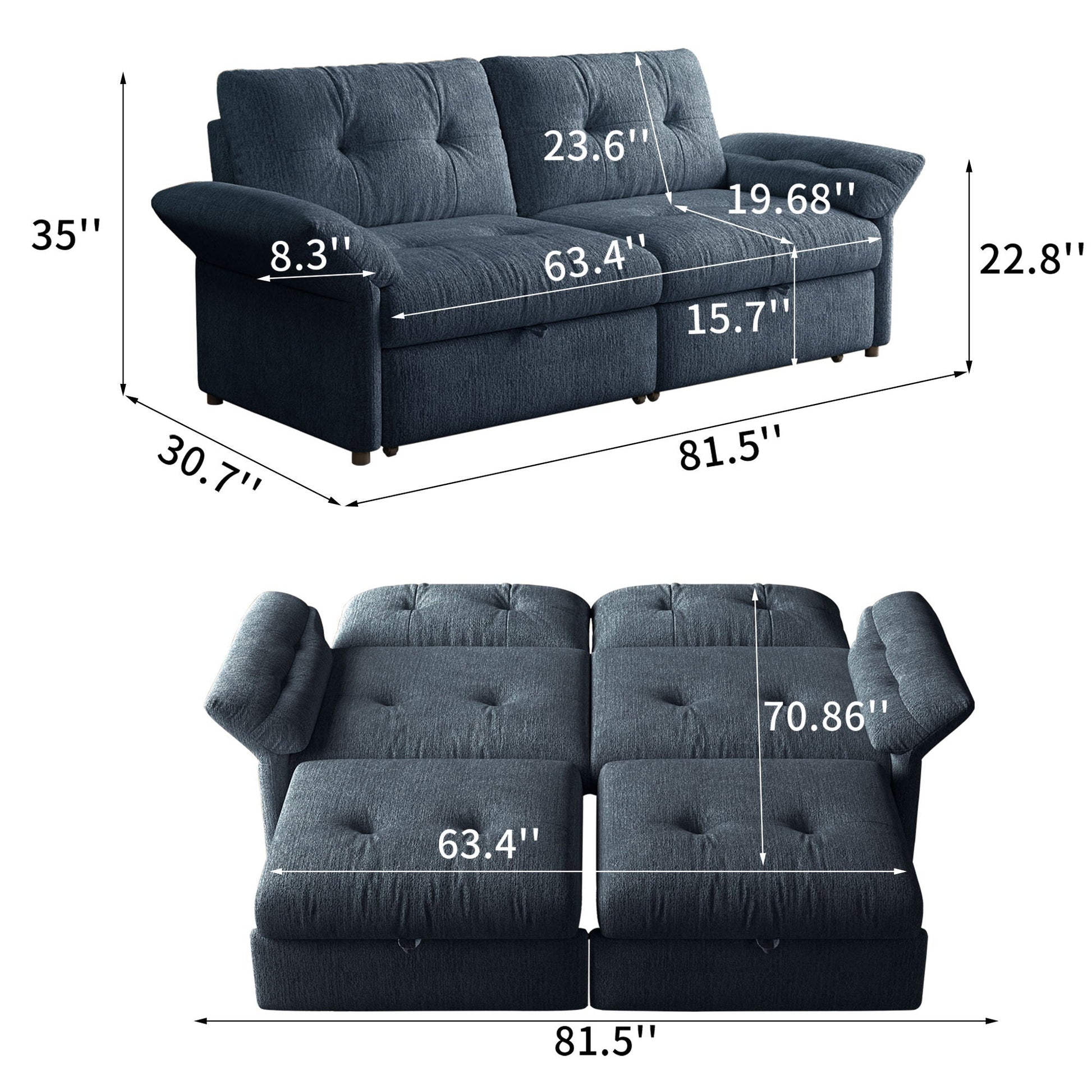 Sofa Bed, 2 In 1 Design For Living Rooms Home Essentials