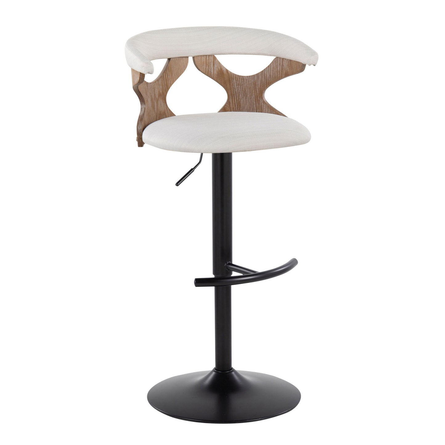 Gardenia - Contemporary Adjustable Barstool & Swivel With Rounded T Footrest (Set of 2) Lumi Source