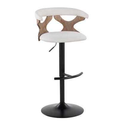 Gardenia - Contemporary Adjustable Barstool & Swivel With Rounded T Footrest (Set of 2) Lumi Source