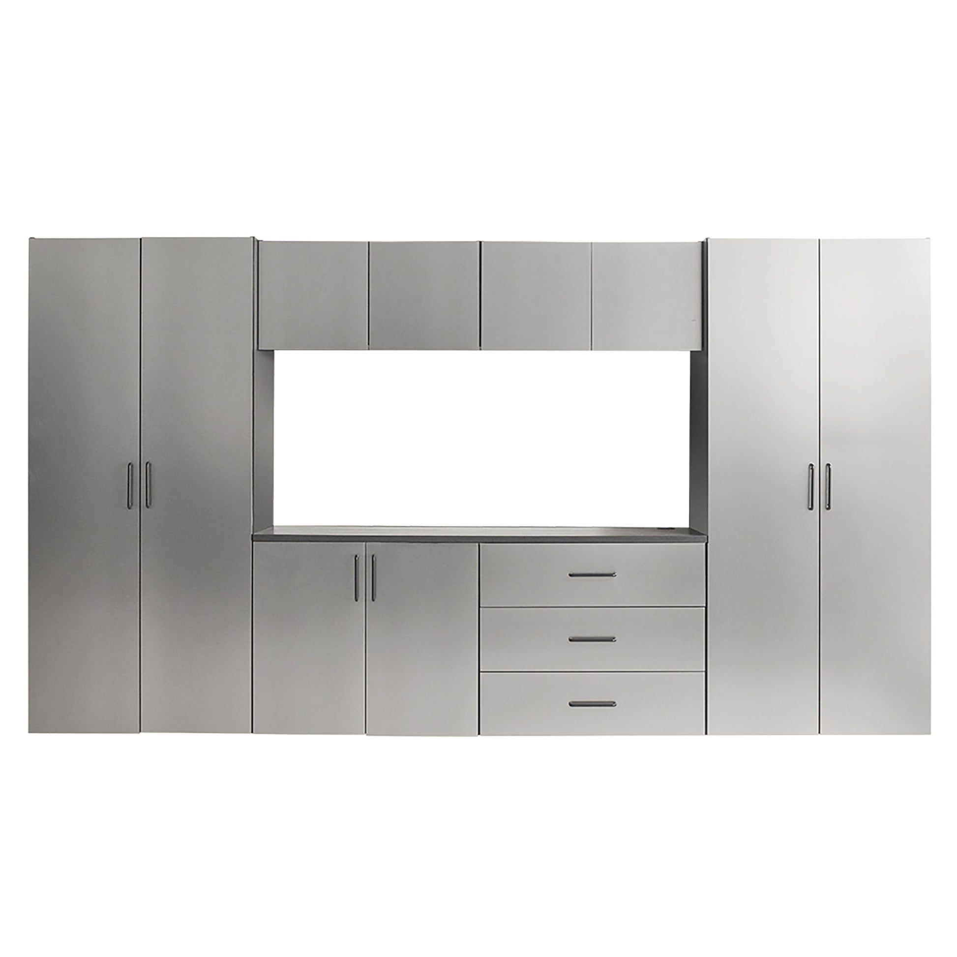 Astro Series - Garage Cabinet Set A With Soft Closing Drawers - Metallic Gray Daily Nest