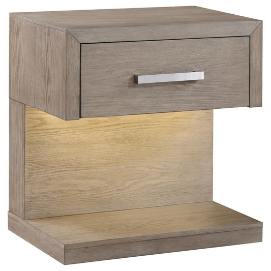 Kenora - 1-Drawer Nightstand Bedside Table - Barley Brown Coaster Fine Furniture