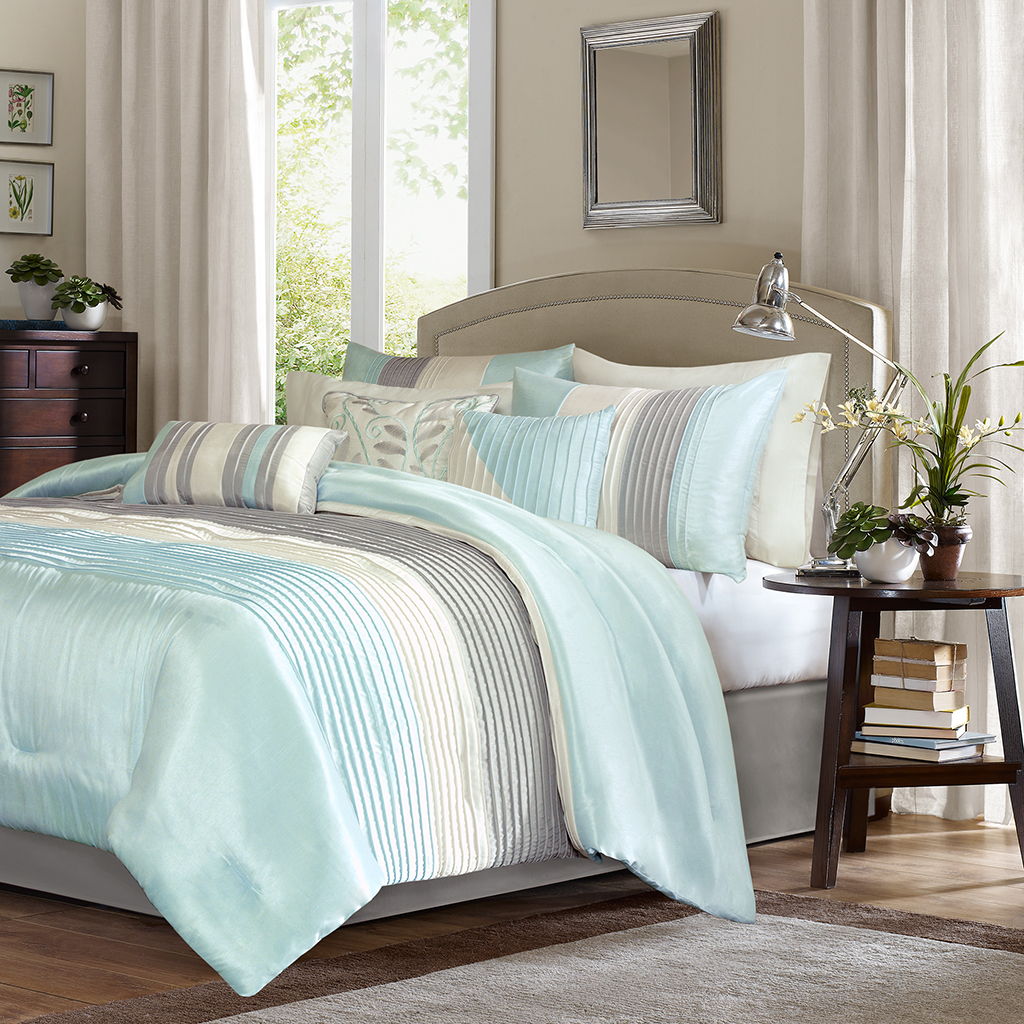 Amherst - King Piece Comforter (Set of 7) - Aqua