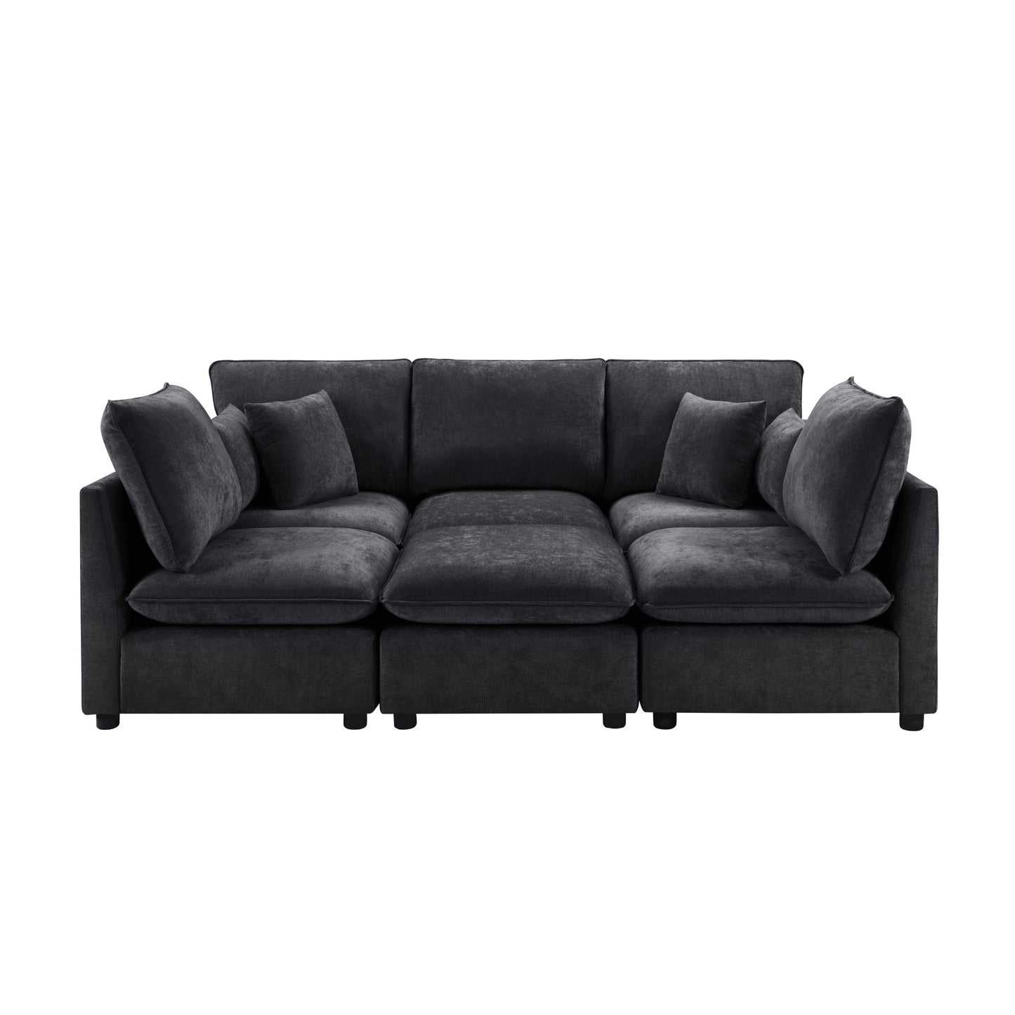 Modern Sectional Sofa U-Shaped With Movable Ottoman Storage Armrests And USB Ports Hearth and Haven