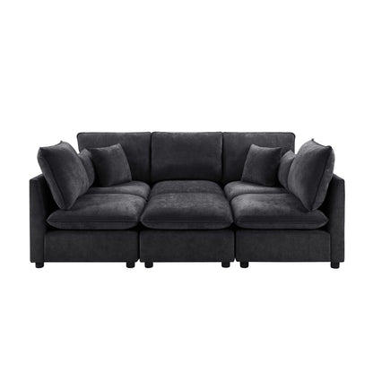 Modern Sectional Sofa U-Shaped With Movable Ottoman Storage Armrests And USB Ports Hearth and Haven