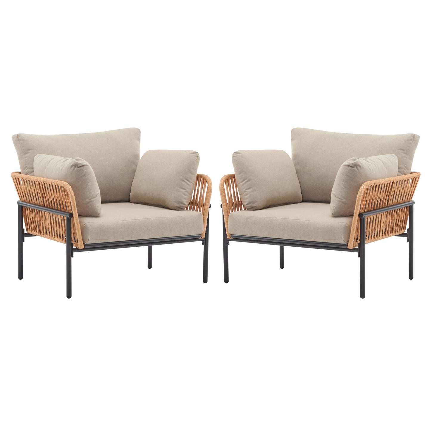 Rope Lounge Chair With Cushions For Modern Spaces Noble House