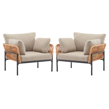 Rope Lounge Chair With Cushions For Modern Spaces Noble House