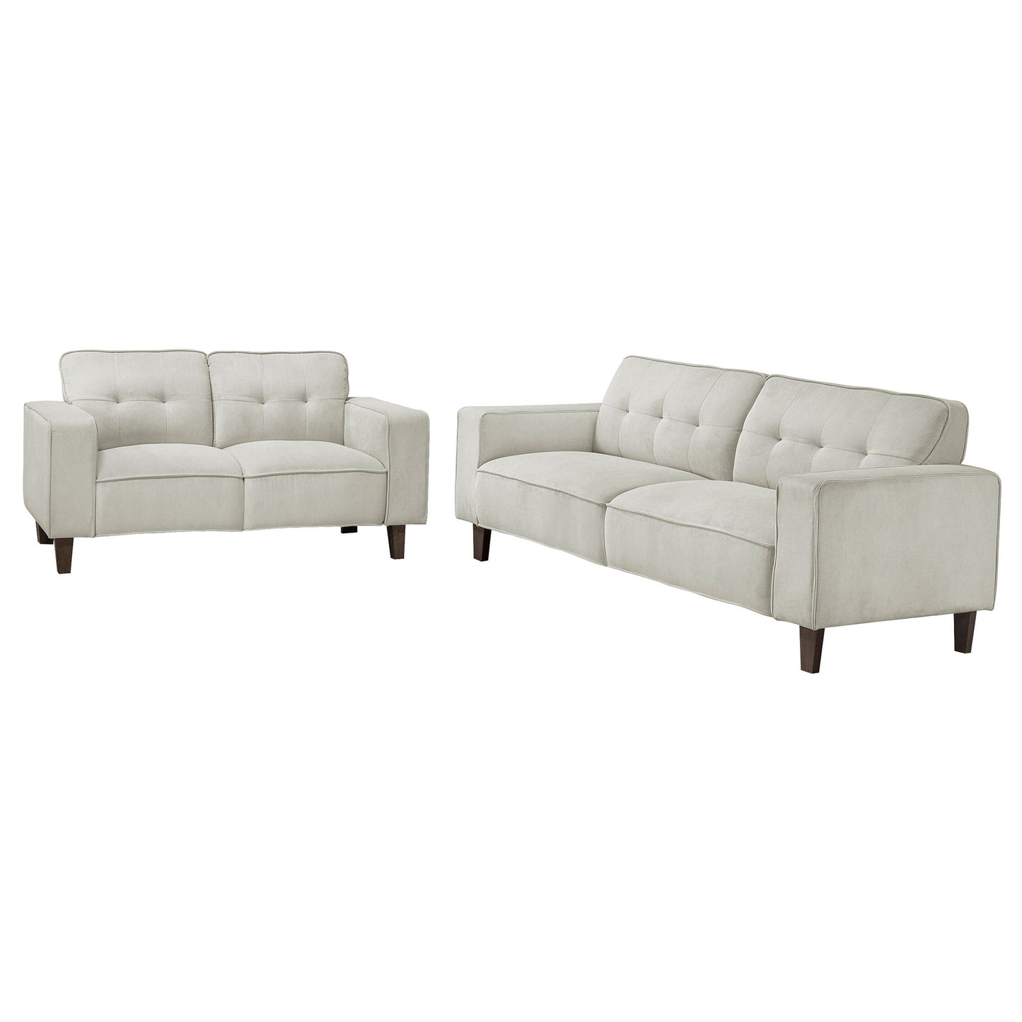 Xana - 2 Piece Upholstered Track Arm Sofa Set - Greige Furniture Max
