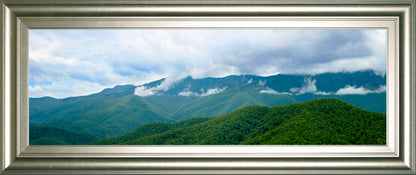 Misty Mountains Il By Kames Mcloughlin - Framed Print Wall Art - Green