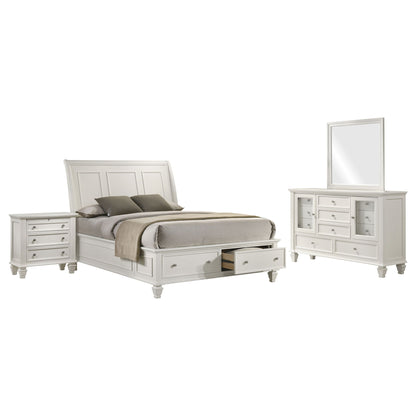 Rocco - 4 Piece Queen Bedroom Set - Cream White Furniture Max