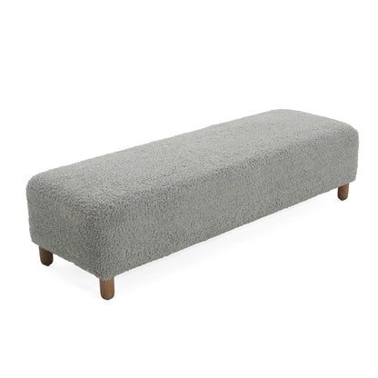 Contemporary Ottoman With Foam Cushion And Durable Upholstery Noble House