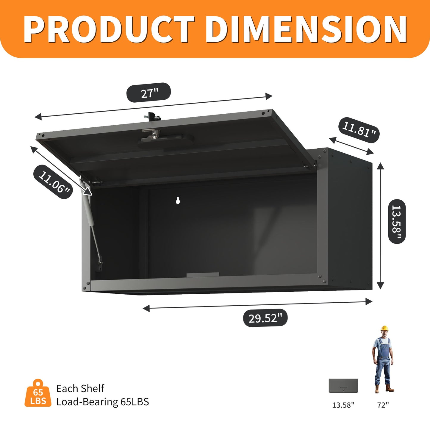 Heavy Duty, Metal Wall Mounted Tool Storage Cabinet Steel Metal Garage Storage Cabinet - Black / Gray Daily Nest