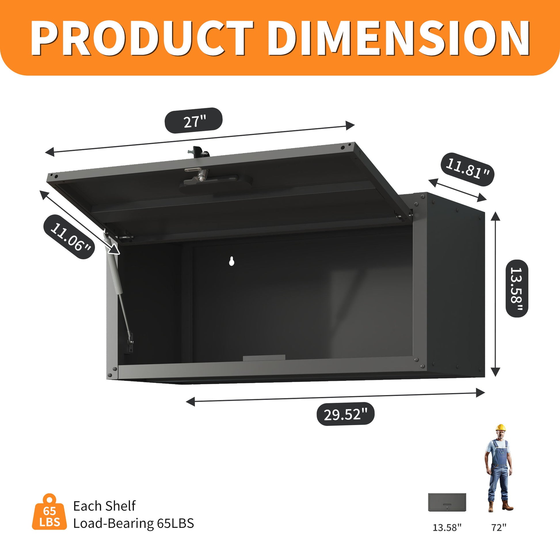 Heavy Duty, Metal Wall Mounted Tool Storage Cabinet Steel Metal Garage Storage Cabinet - Black / Gray Daily Nest