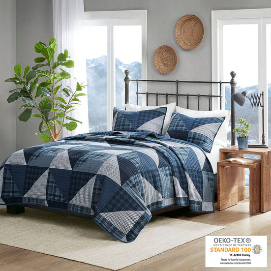 Olsen - King Oversized Quilt Mini Set - Blue Woolrich