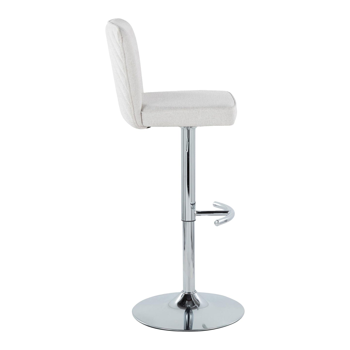 Henry - Contemporary Adjustable Barstool With Swivel & Rounded T Footrest (Set of 2) Lumi Source