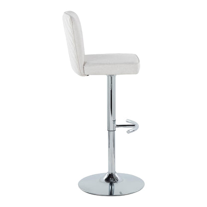 Henry - Contemporary Adjustable Barstool With Swivel & Rounded T Footrest (Set of 2) Lumi Source