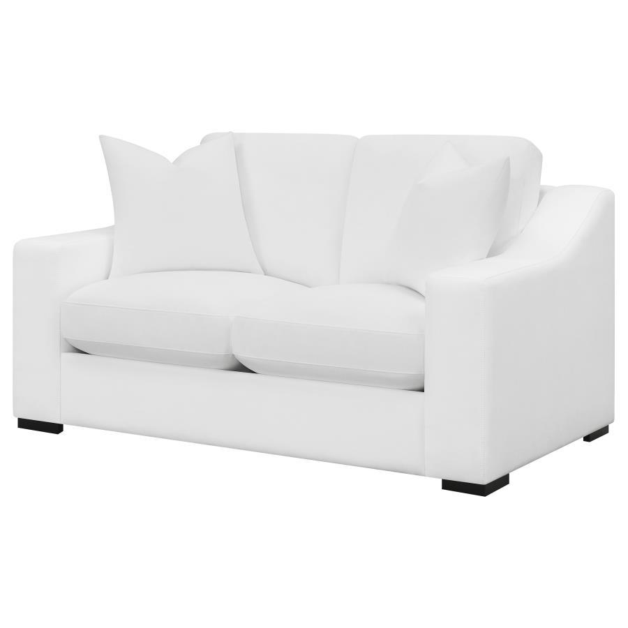 Ashlyn - Upholstered Sloped Arm Loveseat - White CoasterElevations