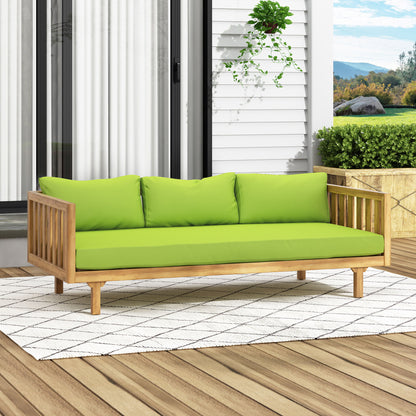 Claremont - 3 Seater Daybed Teak Acacia Wood Water Resistant Cushions Noble House