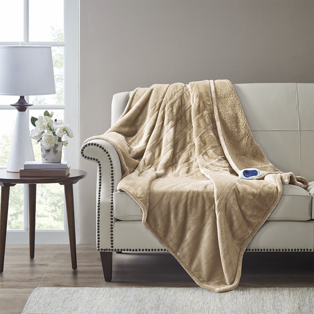 Heated Microlight to Berber - Throw - Beige