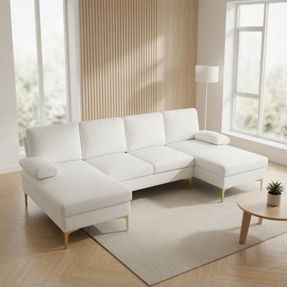 U - Shaped Sectional Sofa With Double Chaise Home Essentials