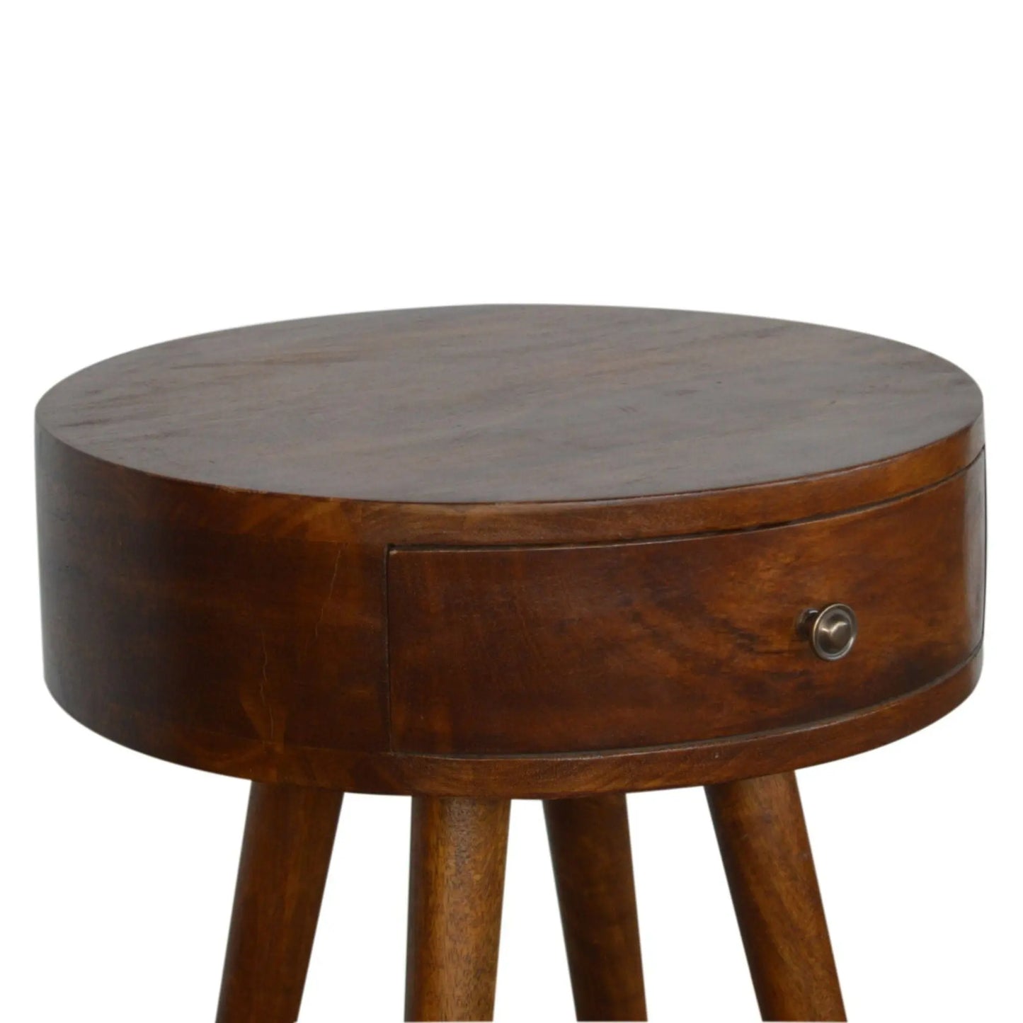 Nordic Chestnut Circular Nightstand Artisan Furniture