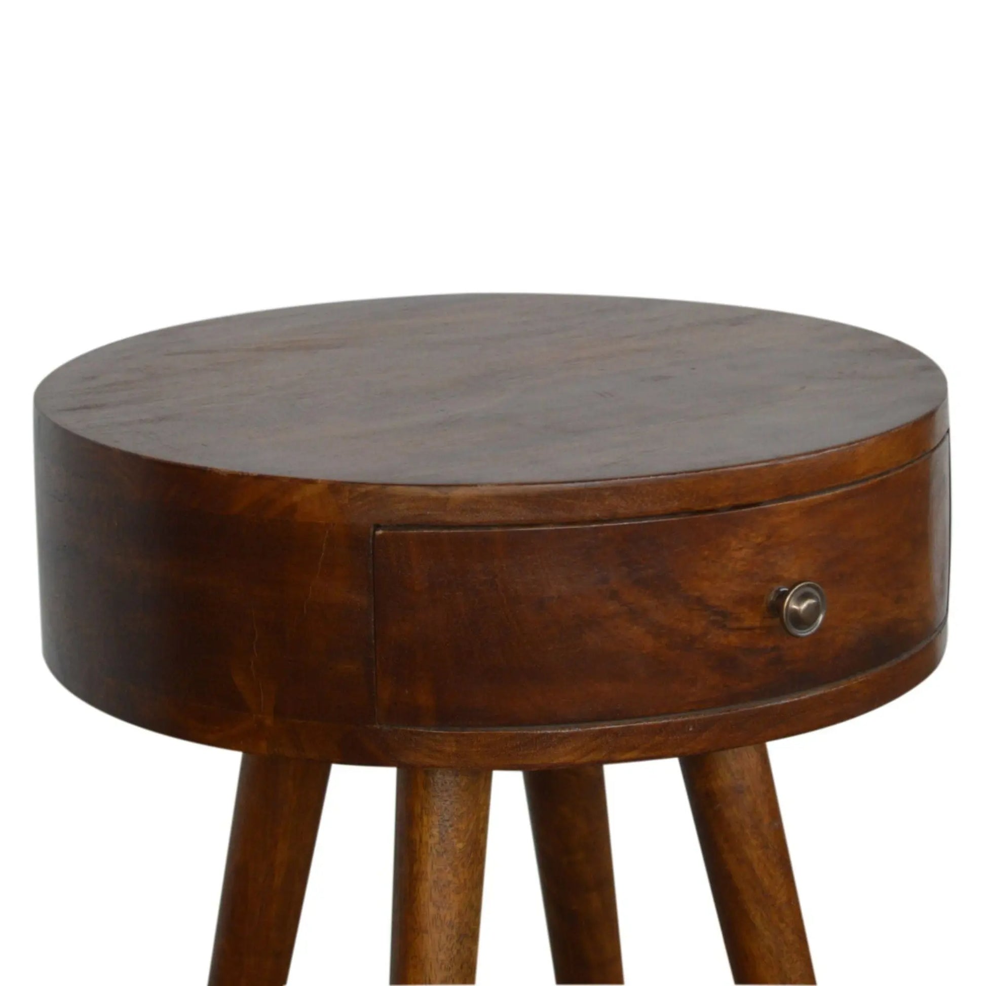 Nordic Chestnut Circular Nightstand Artisan Furniture