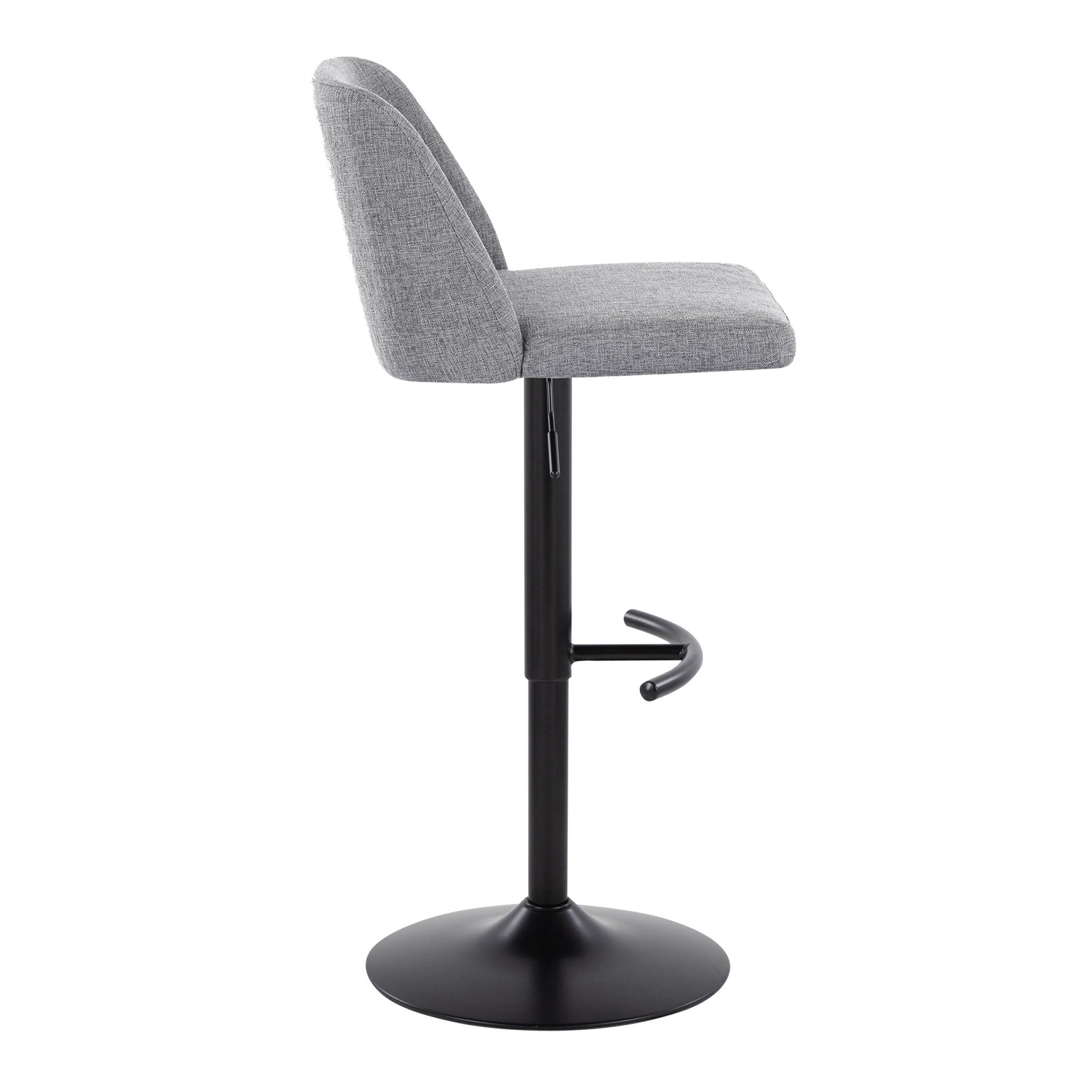 Toriano - Contemporary Adjustable Bar Stool With Rounded T Footrest (Set of 2) Lumi Source