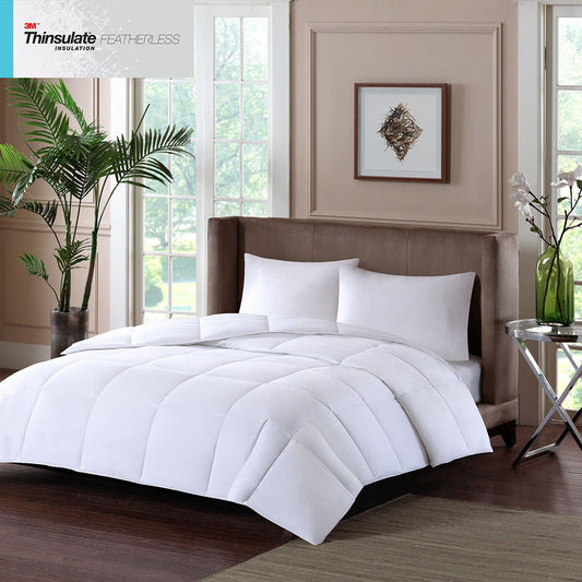 King Year Round Warmth 300 Thread Count Sateen White Down Alternative 3M Thinsulate Comforter - White