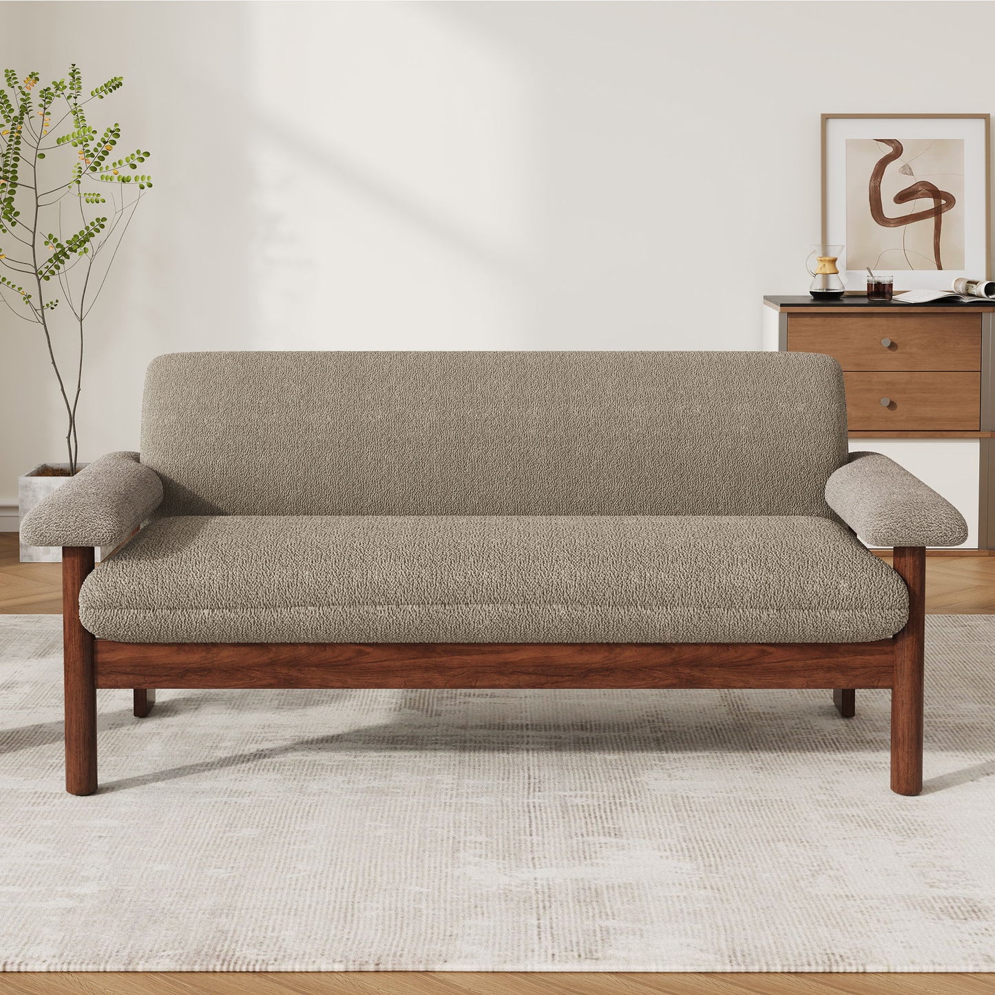 Loveseat Sofa 2 Seater Couch With Armrest Pillows Noble House