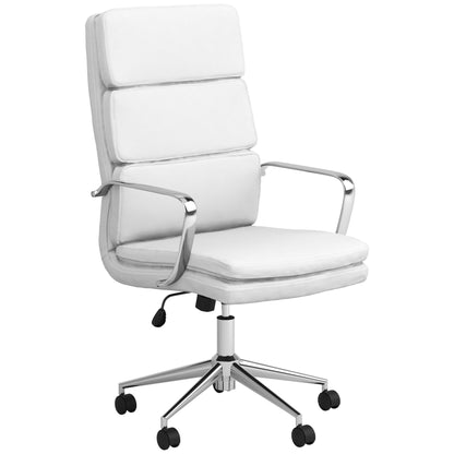Molly - Upholstered Adjustable High Back Office Chair With Base - White Furniture Max
