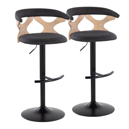 Gardenia - Contemporary Adjustable Barstool & Swivel With Rounded T Footrest (Set of 2) Lumi Source