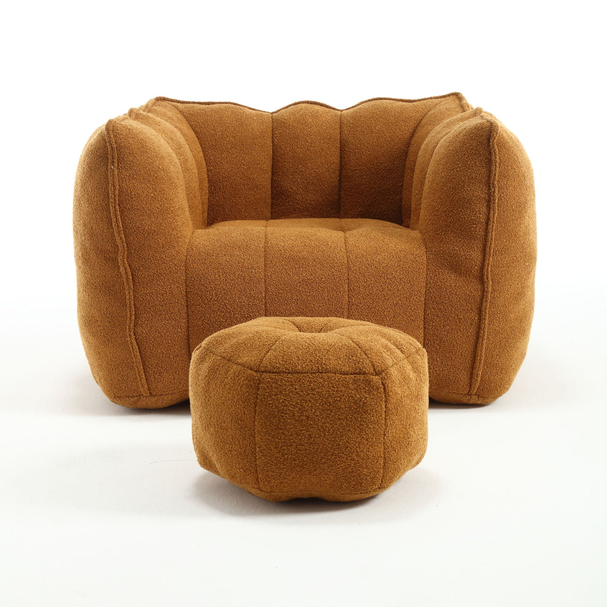 Soft Bean Bag Chair With High Resilient Foam (Chips) - Khaki / Yellow Home Essentials