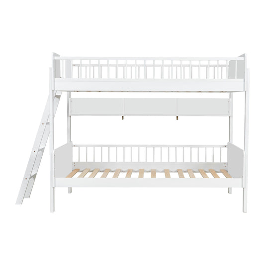Bunk Bed With 3 Storage Shelves, Adjustable Ladder Left Or Right Hearth and Haven