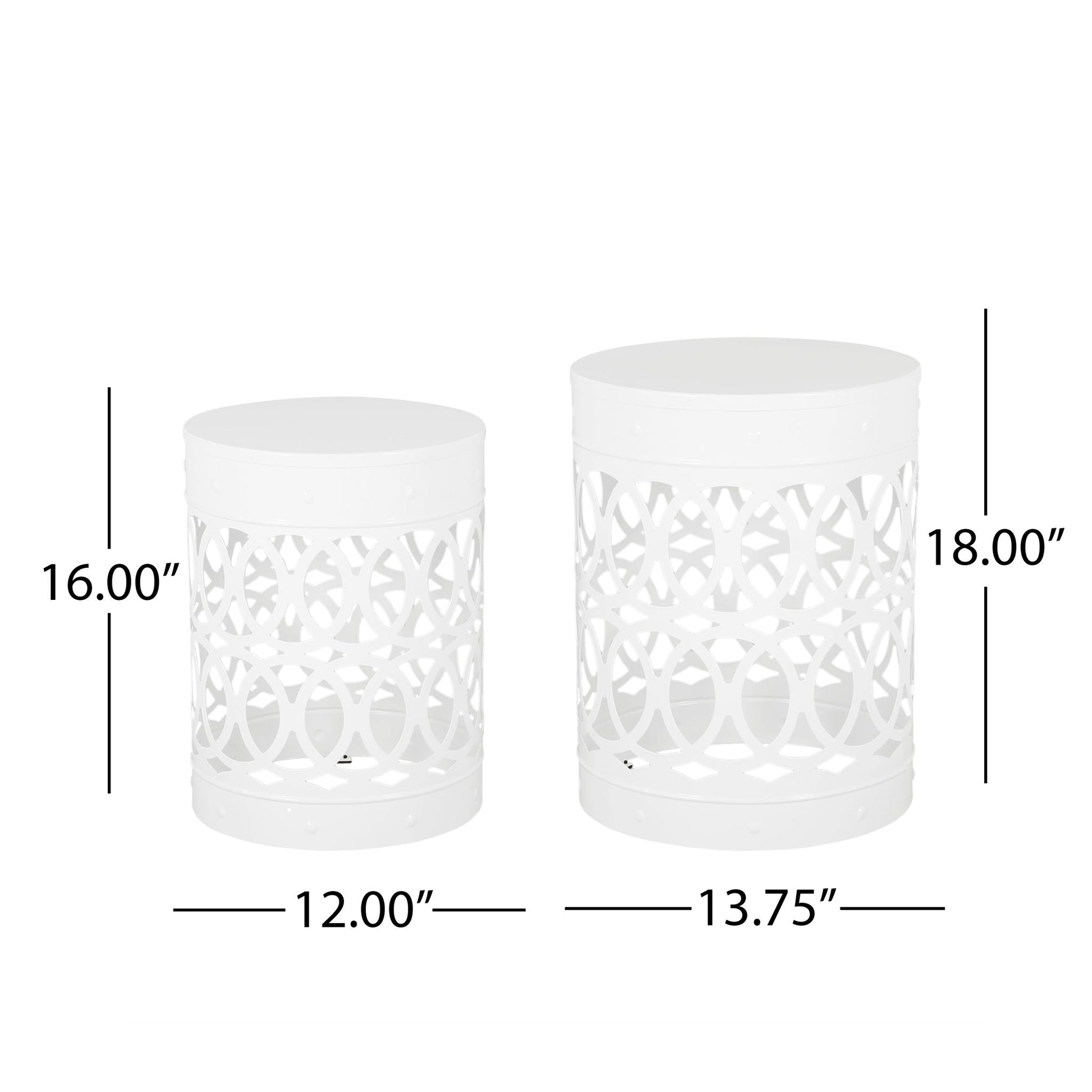 Outdoor Metal S/2 End Table Noble House