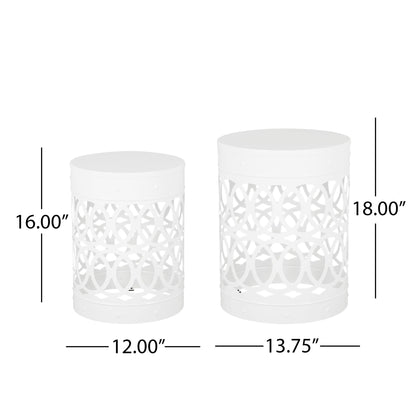 Outdoor Metal S/2 End Table Noble House