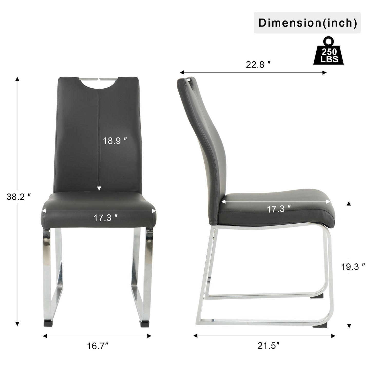 Modern Upholstered Dining Chair Electroplated Metal Legs (Set of 2) Home Essentials
