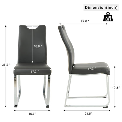 Modern Upholstered Dining Chair Electroplated Metal Legs (Set of 2) Home Essentials