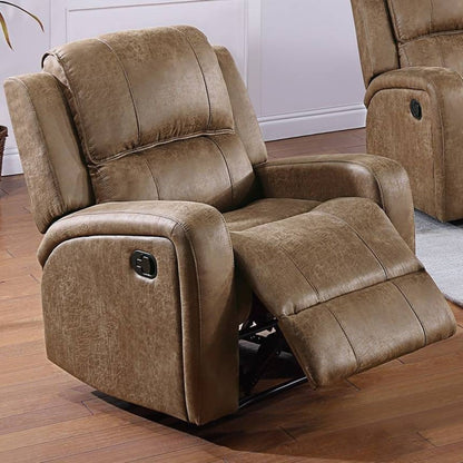 Modern Style Manual Recliner With Square Arms And Tufted Design Home Essentials