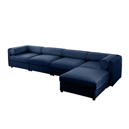 Contemporary Elegant White Chenille Sofa With Storage And Ottoman Home Essentials