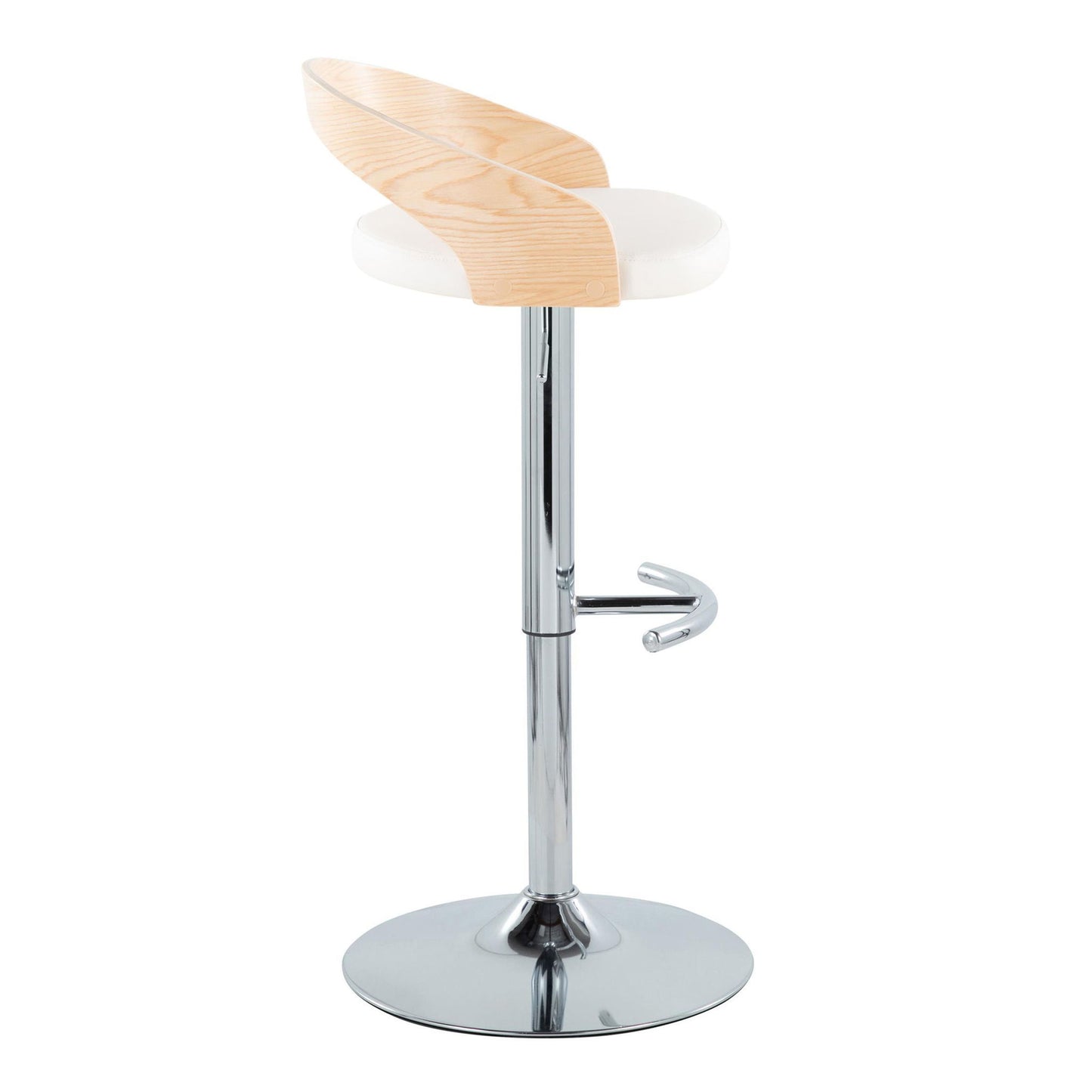 Grotto - Contemporary Adjustable Barstool, Swivel With Rounded T Footrest (Set of 2) Lumi Source