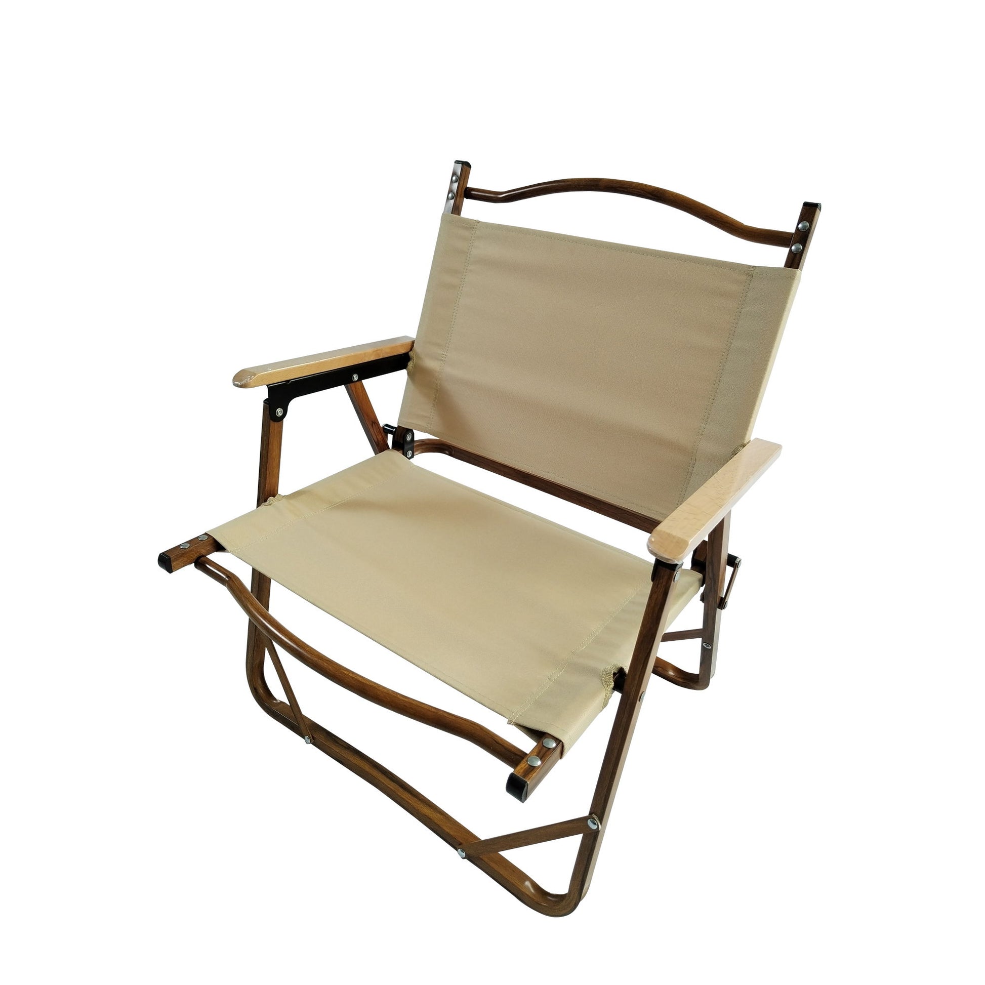 Comfy Foldable And Portable Chair With Armrests, Indoor And Outdoor (Set of 4) - Brown Home Essentials