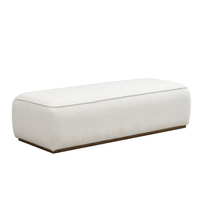 Grainy Footstool For Home - Beige Noble House