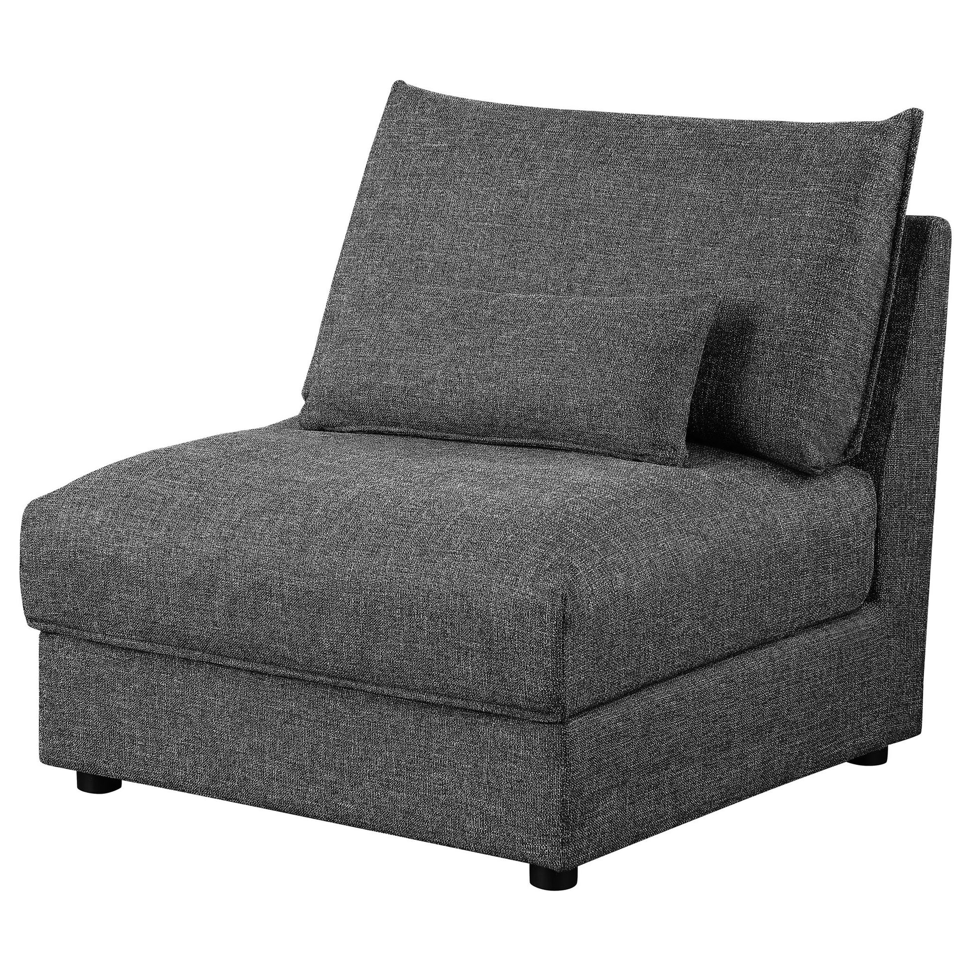 Wakefield - Upholstered Armless Slipper Chair - Black Furniture Max