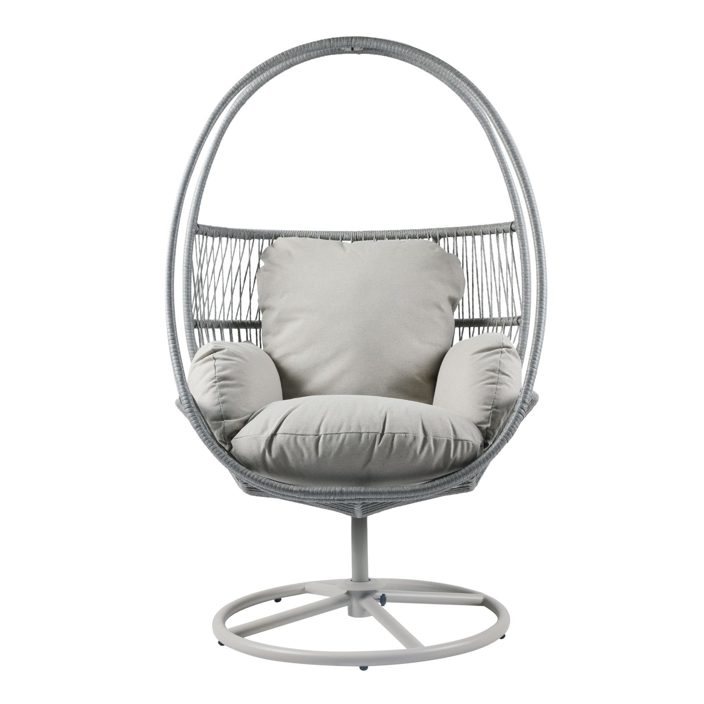 Reno - Outdoor Wicker Swivel Lounge Chair - Light Gray Noble House