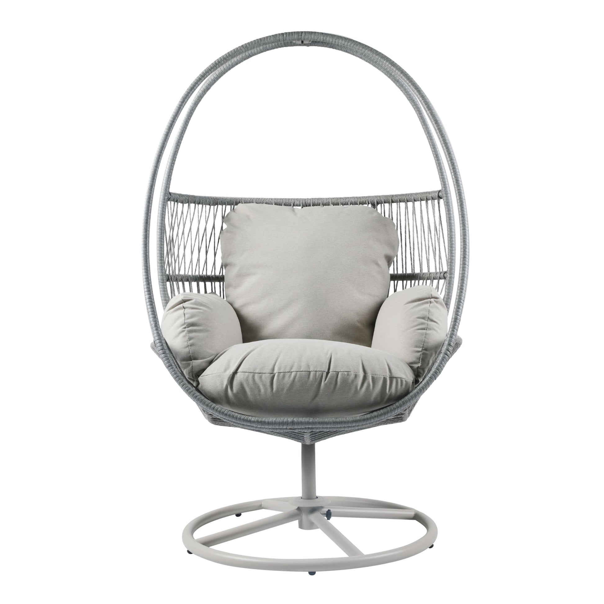 Reno - Outdoor Wicker Swivel Lounge Chair - Light Gray Noble House