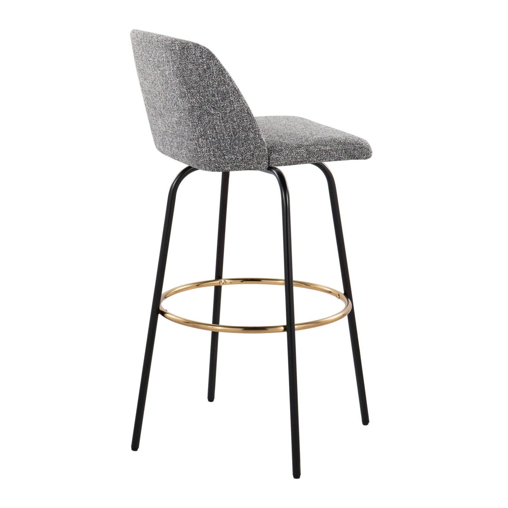 Toriano - Contemporary Fixed Height, Barstool With Swivel & Round Footrest (Set of 2) Lumi Source