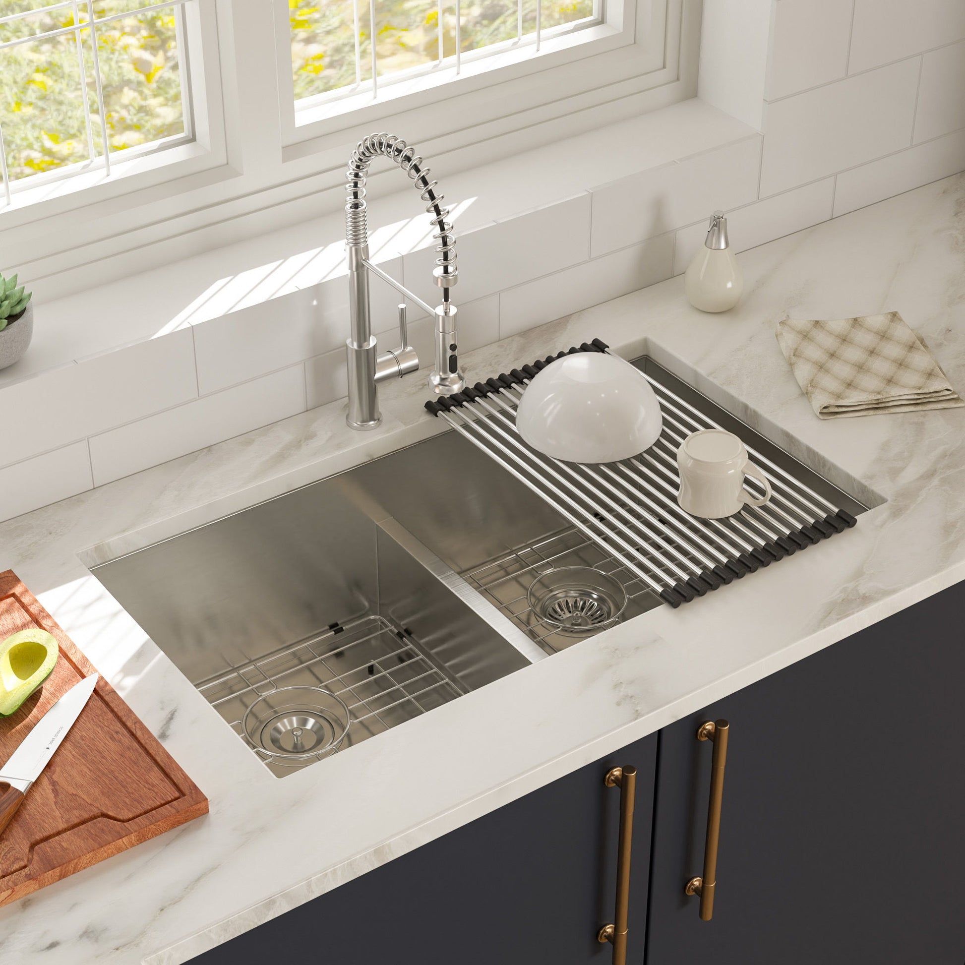 Modern Double Bowl Undermount Sink Design With 10" Deep Basins Daily Nest